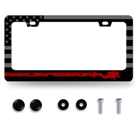 Diving Flag License Plate Frame American Diving Flag License Plate Stainless Steel Accessory Holder Colorful License Plate Decoration Men Women s Size 12.2" x 6.2" with Screws