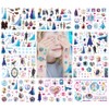 FEIFEI'S BOW 10 Sheets Kids Princess Temporary Tattoos Sticker Waterproof
