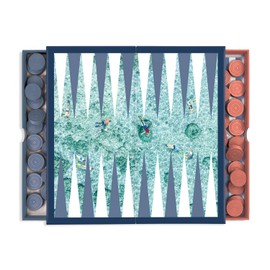 Galison Gray Malin The Beach 2 in 1 Game Set, Checkers and Backgammon – Perfect for Game Night – Features Iconic Gray Malin Photography, Sturdy Storage Box Included, Makes a Great Gift Idea