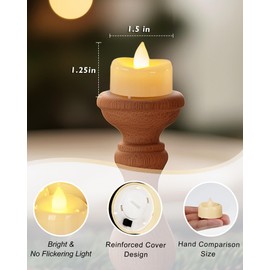 5plots Flameless Candles, 24Pcs Tea Lights Candles Battery Operated, Flameless Tealight Candles No Flickering, Electric Tea Lights Votive Candles - Ivory - 1.5" x 1.25"
