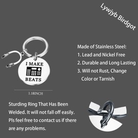 Lywjyb Birdgot DJ Gifts Dj Music Lover Gifts Music Player Gift Turntablists Gift I MAKE BEATS Keychain (I MAKE BEATS CA)