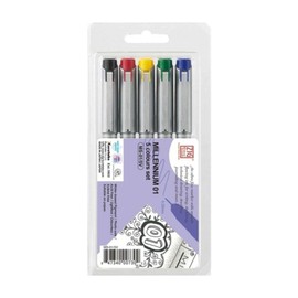 ZIG Millennium Fineliner Drawing Pen Sets - 05 (0.45mm) 5 Pen Set