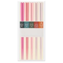5 Pairs Chopsticks-Reusable Chopsticks Dishwasher Safe, 9.57 inch/24.3cm Fiberglass Non-Slip for Family/ Restaurant Sushi Ramen Rice Chinese Japanese Korean Chop Sticks, Gradient, Gradient Pink