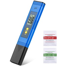 Water pH Tester 0.01pH High Precision Digital pH Meter Auto Calibration 0.00-14.00 High Precision PH Pen Suitable for Household Drinking Water Kitchen Swimming Pool Aquarium Blue
