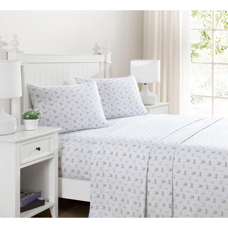 Beatrice Home Fashions Printed Microfiber Sheet Set, Soft Comfortable Easy