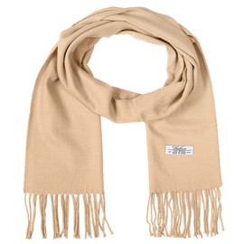Falari Men Women Unisex Cashmere Feel Scarf 78" x 12" Solid Color Camel A19-03