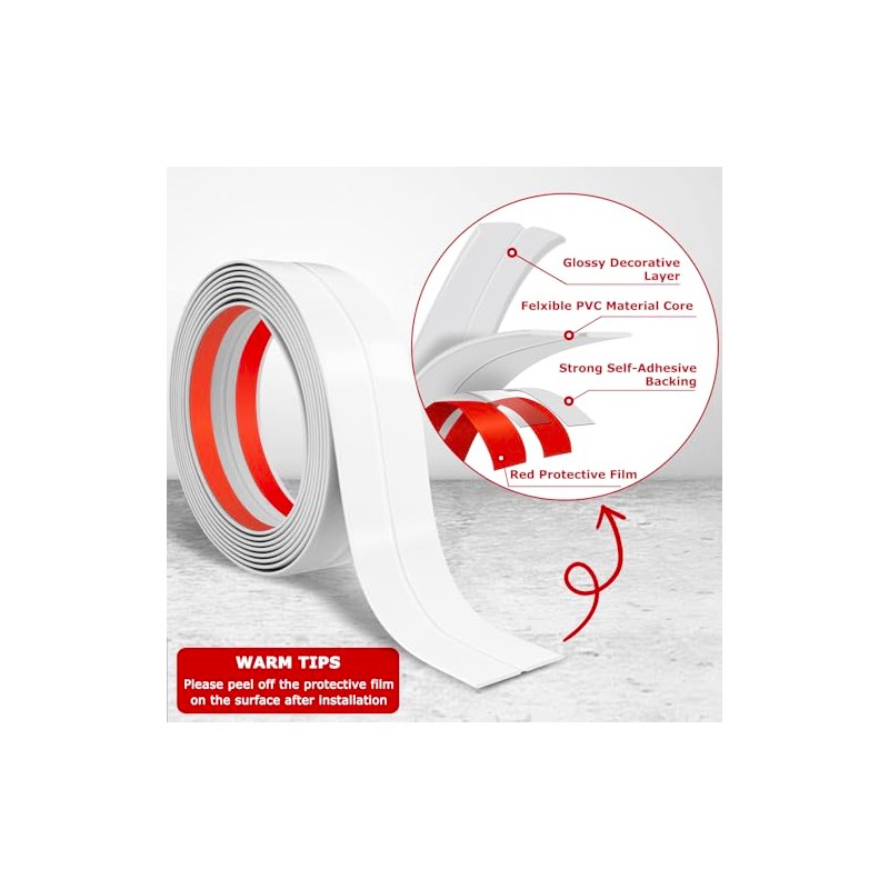 Flexible Wall Corner Protector Moulding Trim Peel and Stick Wall