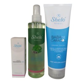 Rutina Facial Tónico+suero+ Crema Baba De Caracol Shelonabel