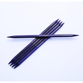 KnitPro J’Adore Cubics Double Pointed Knitting Needles Sets of 5 – Wooden Pins for Socks Hats Mittens Short Round Knitting – 15cm x 4.00mm, Purple, 26-1910101017
