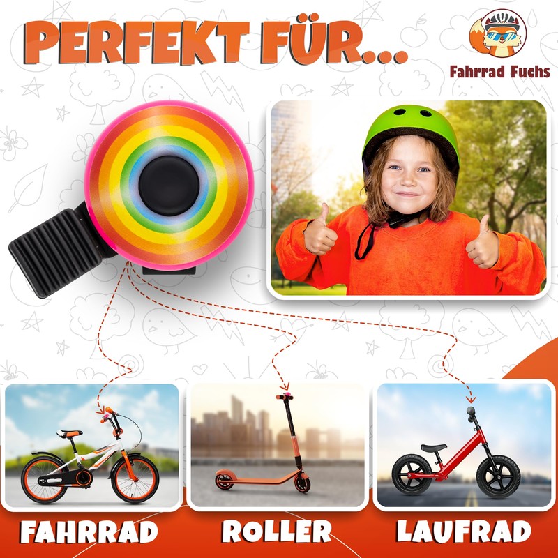 Children's Bicycle Bell, Rainbow Bicycle Bell, Children's Bell, Bicycle Bell,