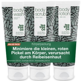 Keratosis Pilaris Smooth Skin Kit and Dry/Cracked Skin - Body Wash, Exfoliating and Lotion Set for Soft and Radiant Skin - Exfoliating and Moisturising Formula