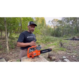 NEOTEC 25.4cc Gas Top Handle Chainsaw with 12'' Bar Chain 2-Stroke Engine Cut Tree Wood