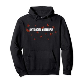 Funny Antisocial Butterfly Cute Vintage Introvert Pullover Hoodie