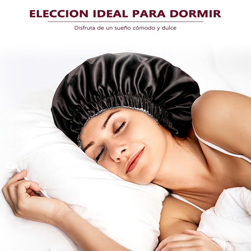 MYAIOL Gorro de Seda para Dormir 3 Piezas, Gorro Dormir