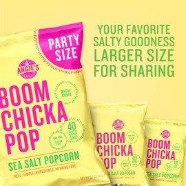 Angie's BOOMCHICKAPOP Sea Salt Popcorn, Gluten Free, Party Size, 6.7 oz.