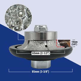 HXIN Vacuum brazed Diamond Profile Wheel Diamond Router Bit Chamfer Bit for Dry or Wet Profiling Porcelain Tile Ceramic Granite Marble Stone with 5/8"-11 Use on Angle Grinder B1065 (3/8" x 2-1/2")