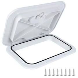 ORLANG Boat Hatch Deck Hatch Access Hatch & Lid,14.75" X 10.6"(375mm X 270mm) Marine Hatch Marine Access Hatch Rectangle, Boat Hatch Lids for Boat Caravan RV (White)