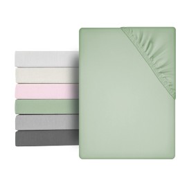 BEAUTEX Microfibre Fitted Sheet, Lightweight and Soft Premium Quality (140 x 200 x 30 cm, Olive Green)