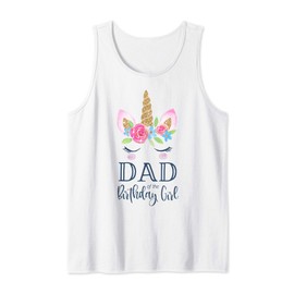 Mens Unicorn Dad of the Birthday Girl Matching Party Group Daddy Tank Top