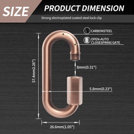 2.3" Chain Quick Links, 8 Pcs 1/4" Marine Grade Screw Chain Links, Large Opening Chain Connector Chain Coupler, 900 Lbs Capacity