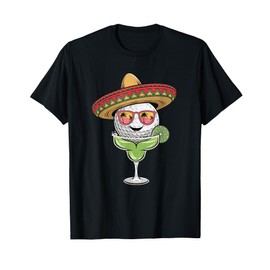 Retro Cinco de Mayo Golf Ball With Sombrero Margarita Golfer T-Shirt