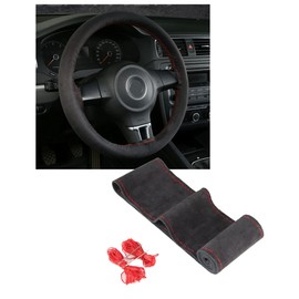 Steering Wheel Cover Braided Steering Cover Nissan Aria FE0 Series R4.1 ~ Nissan New Sakura B6AW Series KE0 Series R4.6 ~ Suede Fabric Black