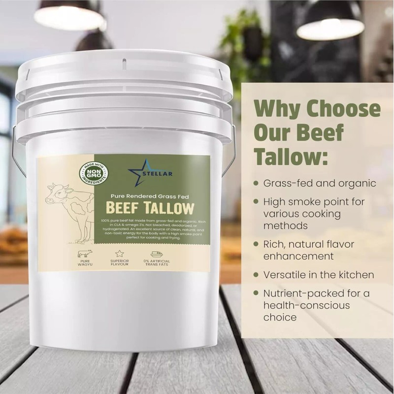 Stellar Chemical Corp Beef Tallow - 100% Grass-Fed & Finished