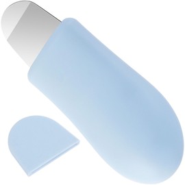 Winsyison Manual Face Spatula with Cap, Metal Face Scrubber for Nose, Reusable Facial Scraper for Men & Women- Blue