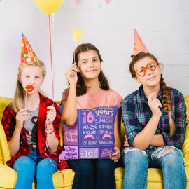 Skizbcw Sweet 16 Gifts for Girls - Sweet 16 Birthday Decorations Throw Pillow Covers 18 x 18 inch - 16 Year Old Girl Gifts for Birthday - Sweet Sixteen Gifts for Girls