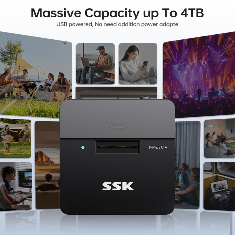 SSK SSD to USB Adapter, M.2 NVMe & SATA SSD