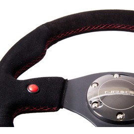NRG Innovations RST-007S Reinforced Steering Wheel (320mm Sport Steering Wheel with  Blue Trim)