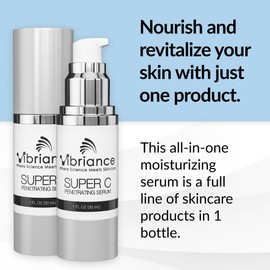 Vibriance Super C Serum for Mature Skin - All-in-One Vitamin Formula Hydrates, Firms, Lifts, Smooths, Targets Age Spots, Wrinkles, 1 fl oz - Pack of 2
