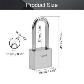 MroMax 2PCS Keyed Padlock 1.18" Wide Anti Rust Lock Waterproof Padlock for Outdoor Use Steel Body and Shackle, Keyed Different