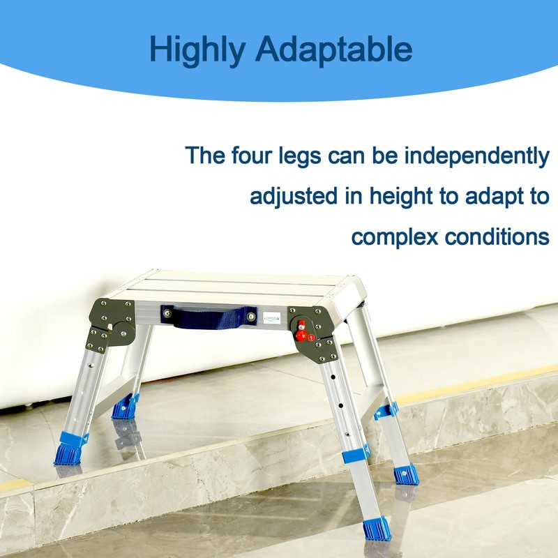 Loyoda Folding Step Stool for Adults, Aluminum Work Platform Adjustable