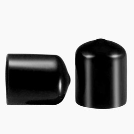 50pcs Screw Thread Protectors PVC Rubber Round Tube Bolt Cap Plastic End Cap Thread Protector Cover Caps Black Inner Diameter 18mm