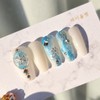 Snow Crystal Ball Handmade Nail Tip - Long Point /