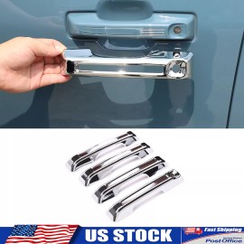 Ynei 4Pcs/Set Gloss Chrome Door Handle Trim Cover Fit For Ford Maverick 2022-2023
