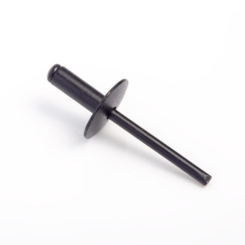 100pcs ALL Black Large Flange Blind Rivets, Aluminum, Flange Diameter