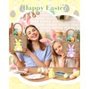 12 Pack Inspirational Happy Easter Burlap Bags with 3D Pom
