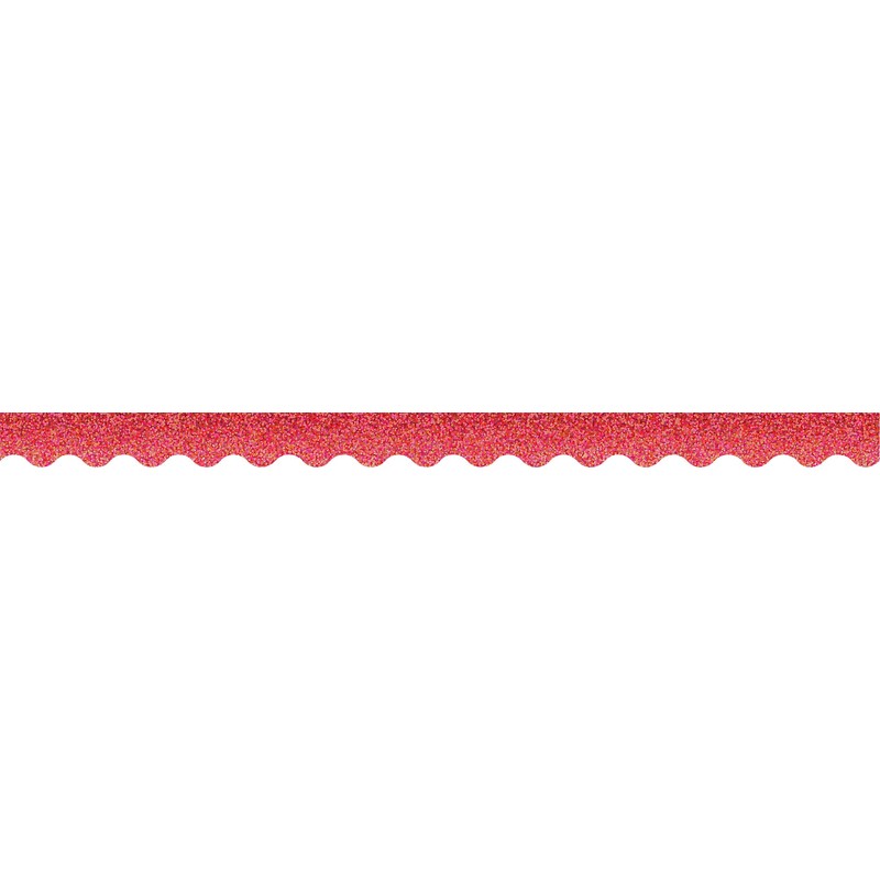 Red Sparkle Scalloped Border Trim