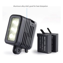 SOONSUN Diving Light High Power Rechargeable Dimmable Waterproof LED Video Light Fill Night Light for GoPro Hero 13/12/11/10/9/8/7/5/6/5/4/3+/3/2 Fusion Session SJCAM AKASO DJI OSMO Action Camera