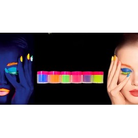 Fantasy Nails Sinaloa - Glow In the dark Acrylic Nail Powder Collection - set of 6