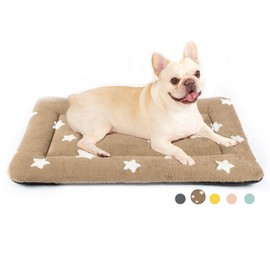 MORA PETS Medium Dog Bed Mattress 76 x 48cm Washable Dog Crate Bed Mat Soft Pet Bedding for 30 inch Cage Flat Puppy Bed Cushion with Anti-Slip Bottom Brown