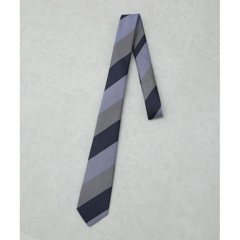 [ナノ・ユニバース] 京都 ウォッシャブル ストライプ ネクタイ 1 メンズ F 115 サックス