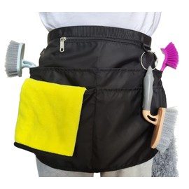 Bafelia Waterproof Cleaning Apron with 7 Pockets, Cleaning Supplies for Housekeeping, Lightweight and Durable Maid Apron (Black)