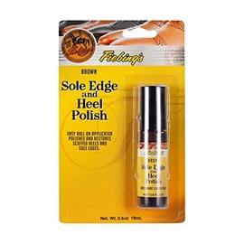Fiebing's Brown Shoe Polish for Leather & Rubber Soles - Sole Edge & Heel Polish (0.6 oz) Restores Scuffed Heels & Soles - Easy Roll-On Applicator to Repair Boot & Shoe for Glossy & Waterproof Finish