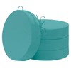 HARBOREST HARBOREST Outdoor Bistro Chair Cushions Set of 4, Waterproof Round Outdoor Cushions with Non-Slip Ties and Removable Covers, 15" D x 3" H, Teal