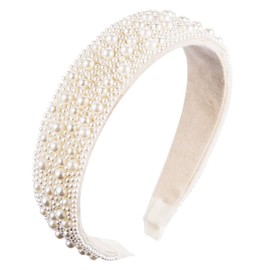 IWOWHERO 1pc Elegant Pearl Hair Hoop Stylish Headband for Daily Wear Fashion Accessory for Parties and Dates Durable and Unique Design for Women