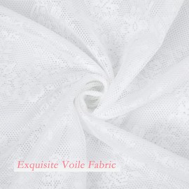 Moslovstar Semi Sheer French Door Curtain 72 Inches Sidelight Privacy Voile Curtains for Living Room Sliding Door with Bonus Tiebacks, 2 Pieces White