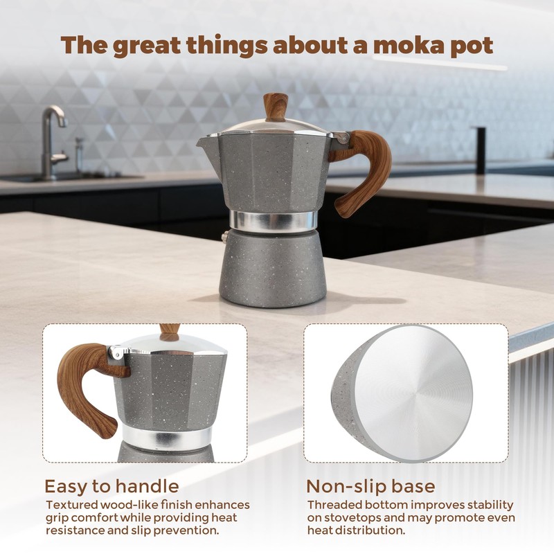 ShanSon Moka Pot Stovetop Espresso Maker 3 Cup 5 oz